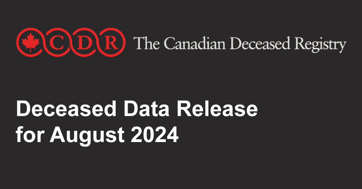 Deceased Data Release August 2024