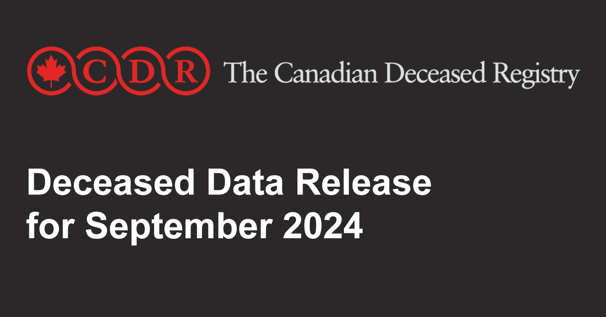 Deceased Data Release for September 2024