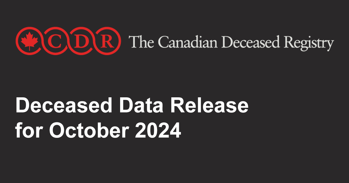 CDR Deceased Data Release October 2024