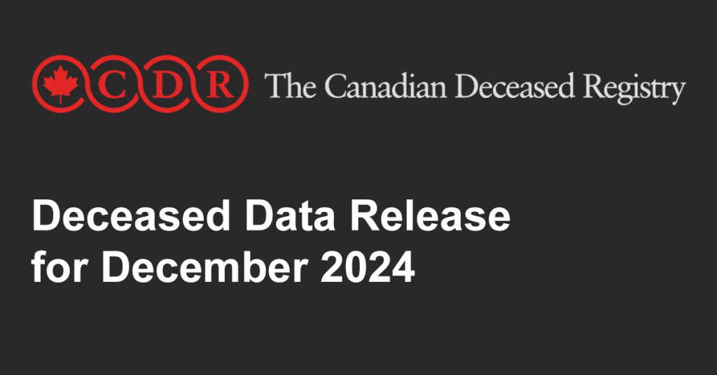 CDR Deceased Data Release for December 2024